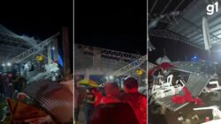 temporal-destroi-cobertura-de-pavilhao-durante-festival-e-mais-de-50-pessoas-ficam-feridas-em-arroio-do-tigre;-video